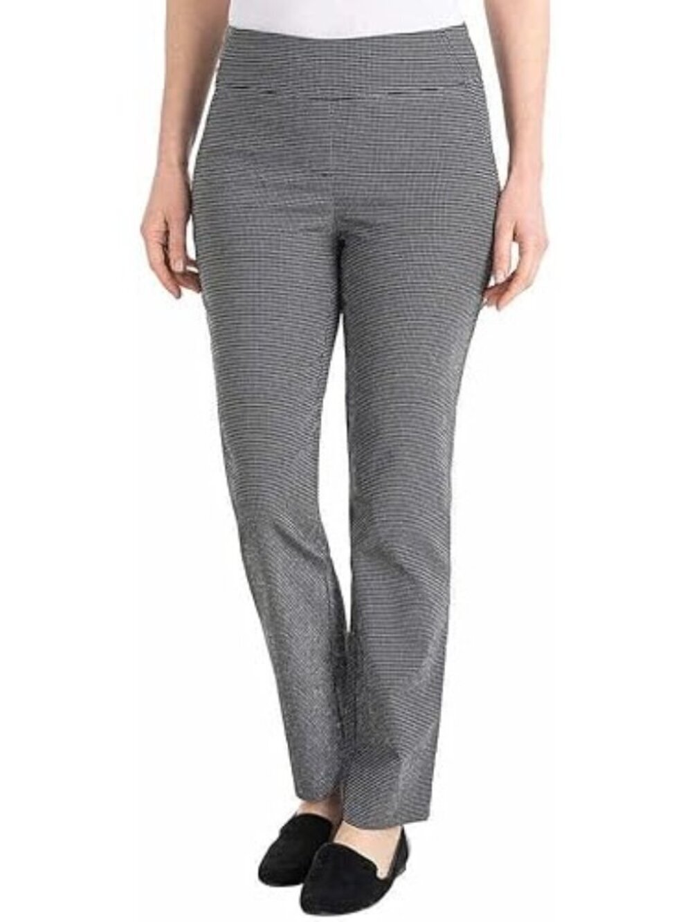 Hilary Radley Womens Houndstooth Pull-On Pants Tummy Control Stretch 29"  XXL